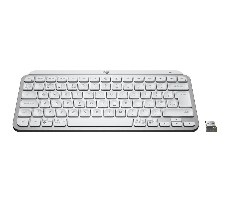 Logitech-MX-Keys-Mini-for-Business-tastiera-RF-senza-fili--Bluetooth-QWERTY-Inglese-britannico-Alluminio-Bianco--MX-KEYS