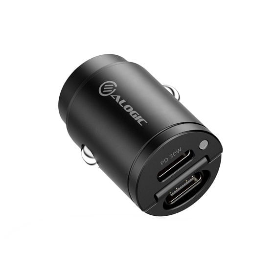 ALOGIC-CRCC30-Caricabatterie-per-dispositivi-mobili-Grigio-Auto--ALOGIC-RAPID-POWER-30W-CAR---CHARGER-2X-USB-C-PORTS-