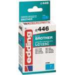 Edding cartuccia per stampante edding EDD-446 ciano compatibile con Brother LC-123C