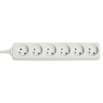 Lindy 73125 prolunghe e multiple 6 presae AC Interno Bianco (6-Way French Schuko Mains - Power Extension White - Warrant