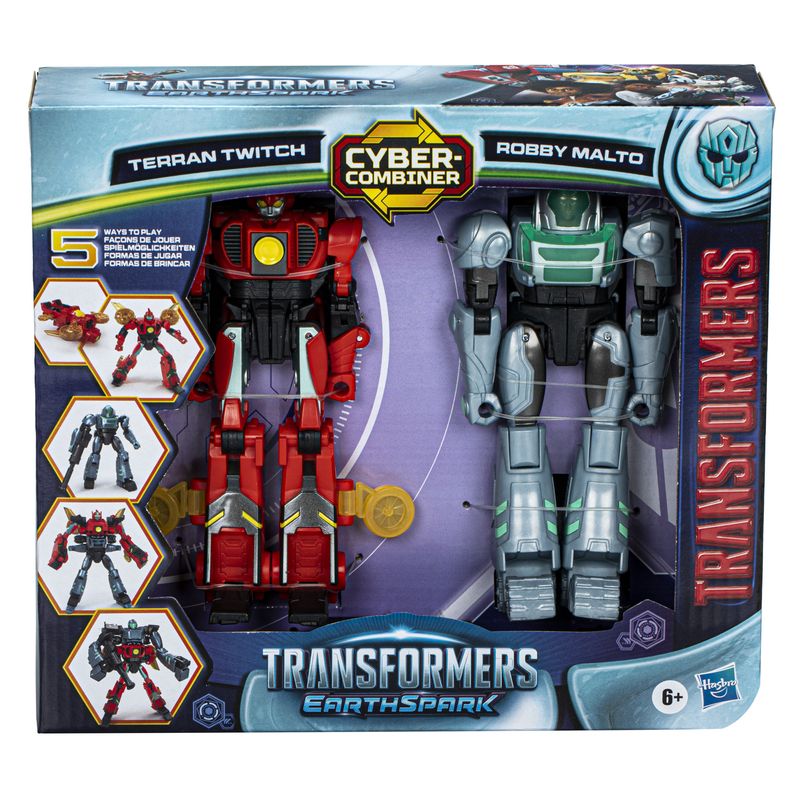 Transformers-EarthSpark---Cyber-Combiner-action-figure-robot-di-Twitch-terrestre-e-Robby-Malto