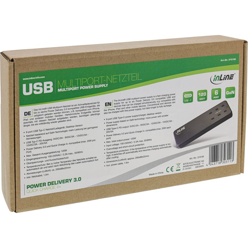 Multiporta-120-W-6x-USB-Typ-C-PD-3.0---Nero