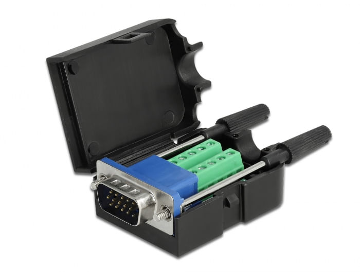 Adattatore-Delock-VGA-15-pin-maschio-a-morsettiera-10-pin-con-alloggiamento