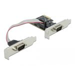 DeLOCK PCI Express Card to 2 x Serial RS-232 - Serieller Adapter - PCIe 2,0 Low-Profile - RS-232 x 2 - Schwarz (90001)