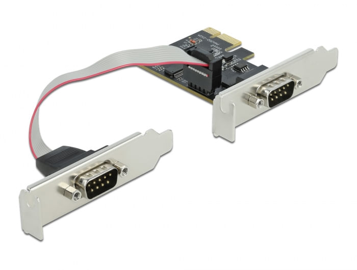 DeLOCK-PCI-Express-Card-to-2-x-Serial-RS-232---Serieller-Adapter---PCIe-20-Low-Profile---RS-232-x-2---Schwarz--90001-