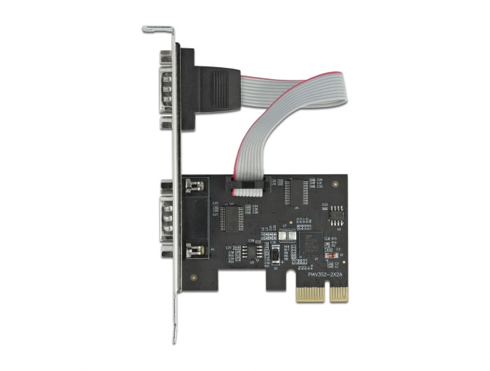 DeLOCK-PCI-Express-Card-to-2-x-Serial-RS-232---Serieller-Adapter---PCIe-20-Low-Profile---RS-232-x-2---Schwarz--90001-