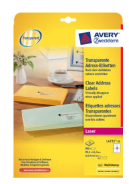 AVERY-Nutzform-Etichette-per-indirizzi-Etichetta-per-indirizzi-Trasp.991x423-991-x-423-mm-Trasparente