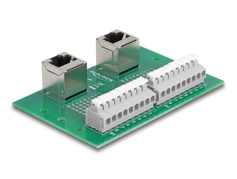 Delock-RJ45-2-prese-su-2-morsettiere-con-pulsante-per-filettatura-guida-DIN