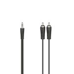 Hama Cavo 2 RCA M/Jack 3.5 mm M 3 metri nero (Hama 3.5mm Jack Plug to 2x RCA Plugs 3 Metre)