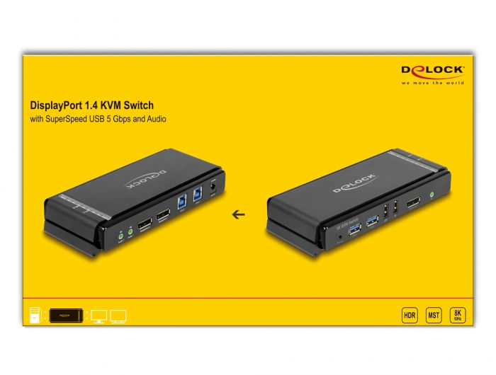 Delock-Switch-KVM-DisplayPort-1.4-8K-60-Hz-con-USB-5-Gbps-e-audio