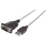 Manhattan 205153 cavo seriale Nero, Trasparente 0,45 m USB A Serial/COM/RS232/DB9