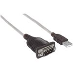 Manhattan-205153-cavo-seriale-Nero-Trasparente-045-m-USB-A-Serial-COM-RS232-DB9