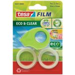 Tesa Mini Dispenser per nastri adesivi tesa ecoLogo verde  2 nastri 19 mm x 10 m trasparente - 58241-00000-00