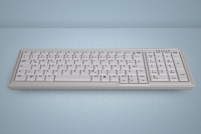 Industry-4.0-Compact-Notebook-Style-Keyboard-with-NumPad---Corded---QWERTY---Light-Grey