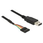 DeLock Convertitore USB TTL - Adattatore seriale - USB 2.0 - Seriale - Nero (83785)