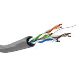 Goobay Wentronic Goobay CAT 6 Netzwerkkabel, U/UTP, Grau, 100 m - CU, AWG 24/7 (stranded), PVC (93293)