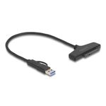 DeLOCK 61042 cavo SATA 03 m SATA 22-pin USB Type-C USB 3.2 Gen 1 Nero (61042 SATA cable 0.3 m SATA - 22-pin Black - Warr