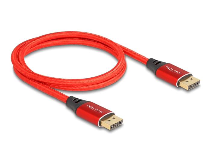 Delock-Cavo-DisplayPort-16K-60-Hz-1-m-rosso-in-metallo