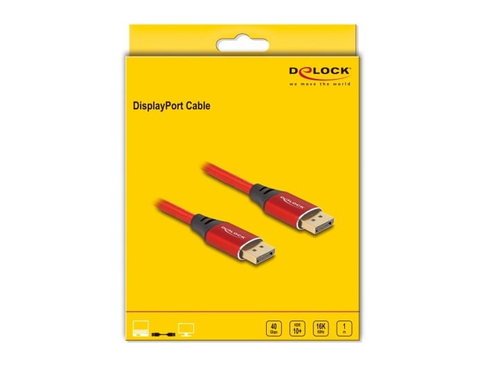 Delock-Cavo-DisplayPort-16K-60-Hz-1-m-rosso-in-metallo