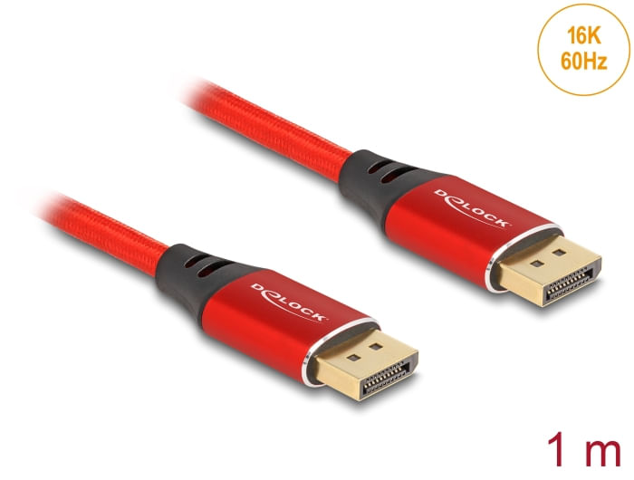 Delock-Cavo-DisplayPort-16K-60-Hz-1-m-rosso-in-metallo