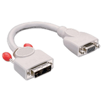 Lindy 41222 cavo e adattatore video 0,2 m DVI-A VGA (D-Sub) Grigio