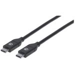 Manhattan 355247 cavo USB 2 m USB 2.0 USB C Nero (USB-C to USB-C Cable 2m Male to Male 480 Mbps USB 2.0 5A super fast ch