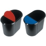 Helit H6103993 cestino per rifiuti Ovale Plastica Nero, Blu