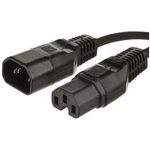 Microconnect PE011410 cavo di alimentazione Nero 1 m Accoppiatore C14 Accoppiatore C15 (Jumper Cable C14 - C15 1m - Blac