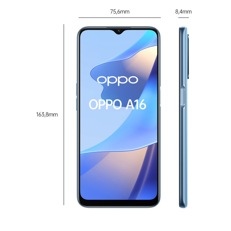 OPPO-A16-Smartphone-AI-Triple-Camera-13-2-2-MP-6.52”-60HZ-Display-5000mAh-SuperVOOC---Power-Saving-RAM-3GB---ROM-32GB-expandable-ColorOS11.1-IPX4--Versione-Italiana--Pearl-Blue