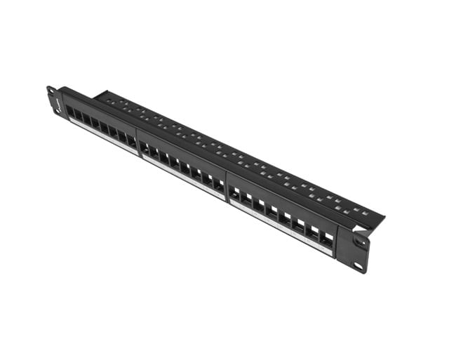 Lanberg-Patchpanel-Blank-24-Port-1U-fur-Keystone-schwarz--PPKS-1024-B-