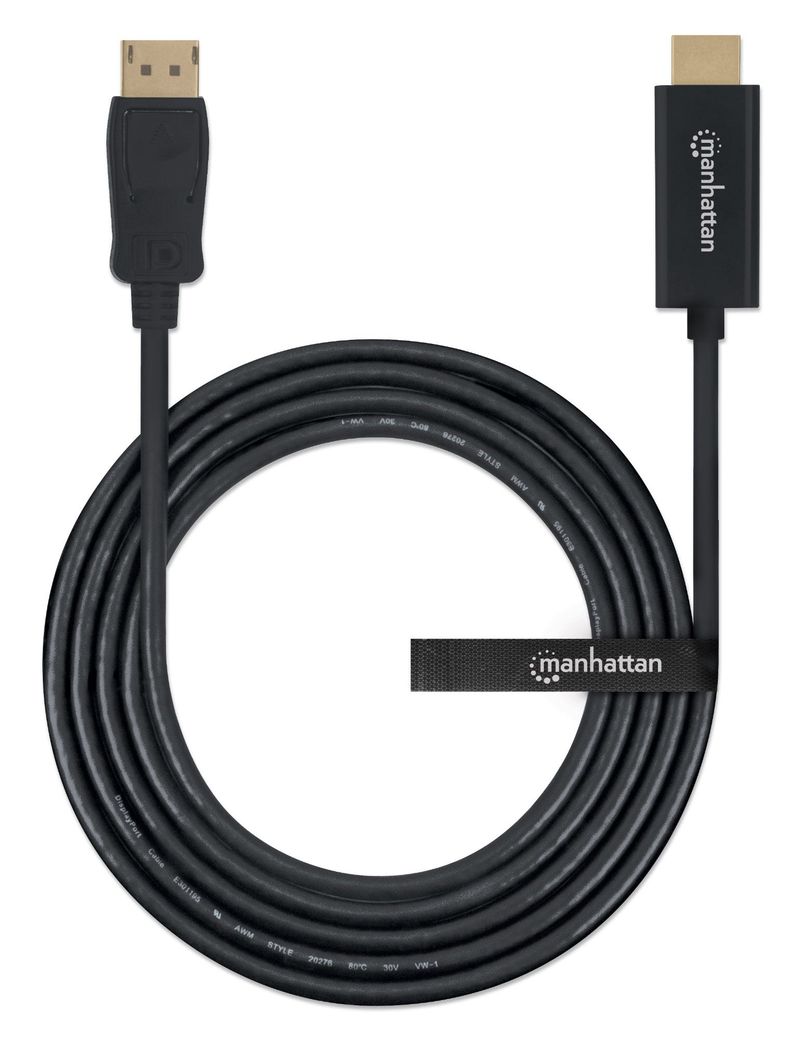 Manhattan-152679-cavo-e-adattatore-video-18-m-DisplayPort-HDMI-Nero--DisplayPort-1.1-to-HDMI-Cable-1080p60Hz-1.8m-Male-t