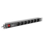 Lanberg PDU-07F-0200-BK unità di distribuzione dell'energia (PDU) 7 presa(e) AC 1U Nero