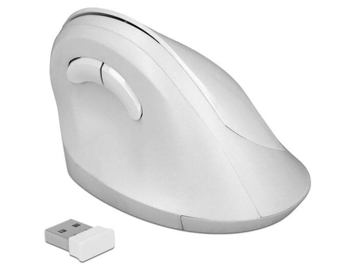 Delock-Mouse-USB-ergonomico-verticale---wireless-bianco