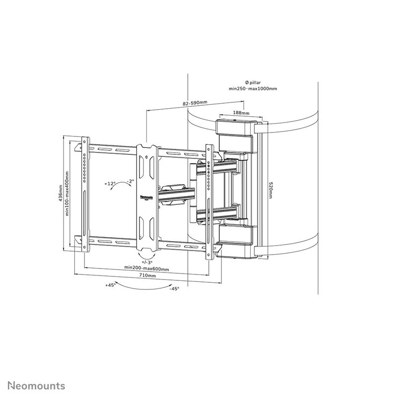 Neomounts-supporto-TV-per-colonna