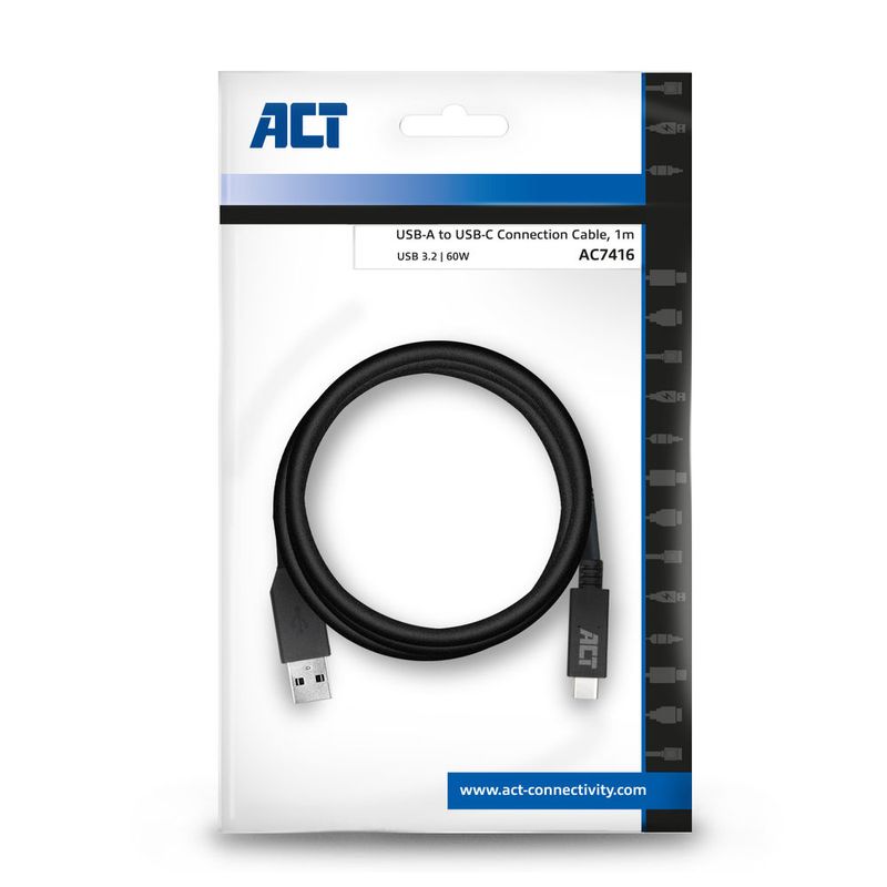 ACT-AC7416-Cavo-USB-1-m-USB-3.2-Gen-1--3.1-Gen-1--USB-C-USB-A-Nero