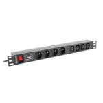 Lanberg PDU-04E04I-0200-IEC-BK unità di distribuzione dell'energia (PDU) 4 presa(e) AC 1U Nero