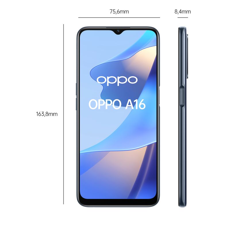 OPPO-A16-Smartphone-AI-Triple-Camera-13-2-2-MP-6.52”-60HZ-Display-5000mAh-SuperVOOC---Power-Saving-RAM-3GB---ROM-32GB-expandable-ColorOS11.1-IPX4--Versione-Italiana--Crystal-Black