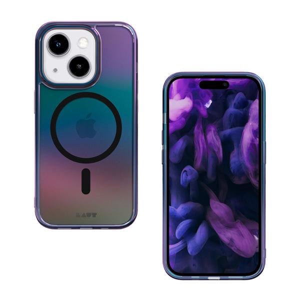 LAUT-HOLO.-Custodia-per-iPhone-15-Colore-Blu-Verde-Rosa-Viola-Trasparente-Turchese