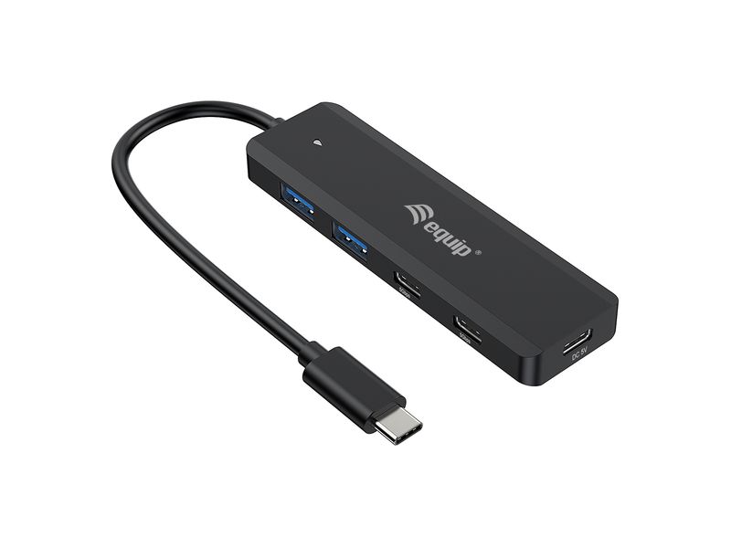 Equip-128964-hub-di-interfaccia-USB-3.2-Gen-1-3.1-Gen-1-Type-C-5000-Mbit-s-Nero--Usb-C-4-Port-Usb-3.2-Gen-1---Hub-Usb-C-