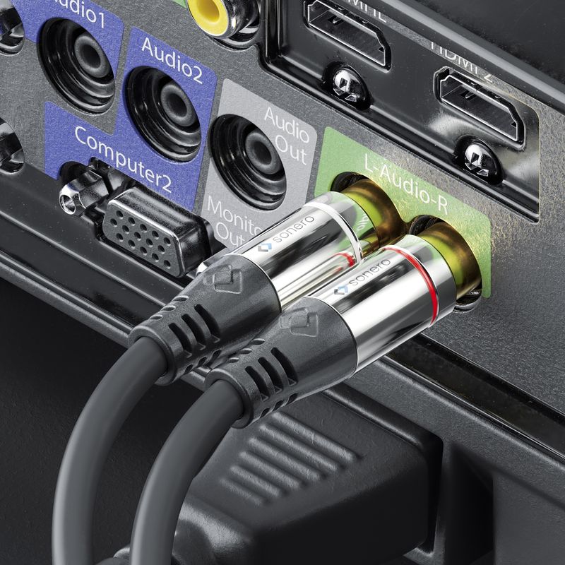 Cavo-audio-PureLink-sonero-2x-RCA-a-35-mm-100-m