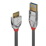 Lindy 36657 cavo USB 1 m USB 3.2 Gen 1 3.1 Gen 1 USB A Micro-USB B Grigio (1M Usb 3.0 Type A To Micro-B - Cable Cromo Li