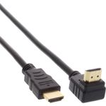 InLine Cavo HDMI HS - angolato - con connettore Eth. - ST - ST - zincato cont. - nero - 1 -5 m