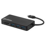 Manhattan 164948 replicatore di porte e docking station per laptop USB 2.0 Type-C Nero (USB-C Dock/Hub with Card Reader