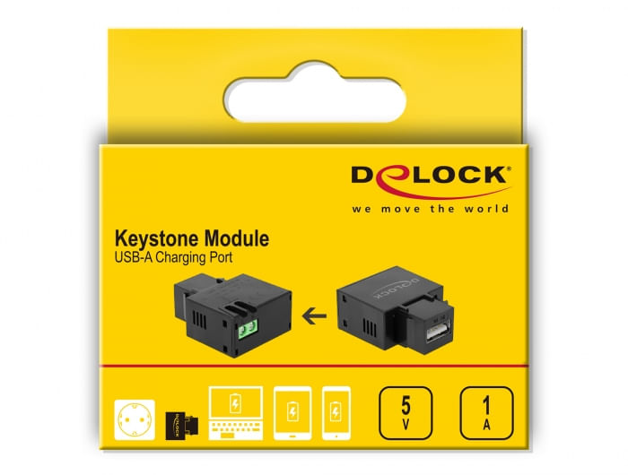 Delock-Modulo-Keystone-con-presa-di-ricarica-USB-di-tipo-A-1-A-nera