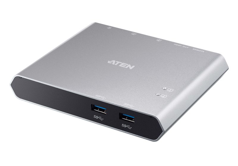 ATEN-Switch-dock-USB-C-Gen-1-a-2-porte-con-pass-through-dell-alimentazione