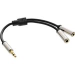 InLine Cavo audio a Y sottile di base jack da 35 mm ST a 2x BU - 015 m