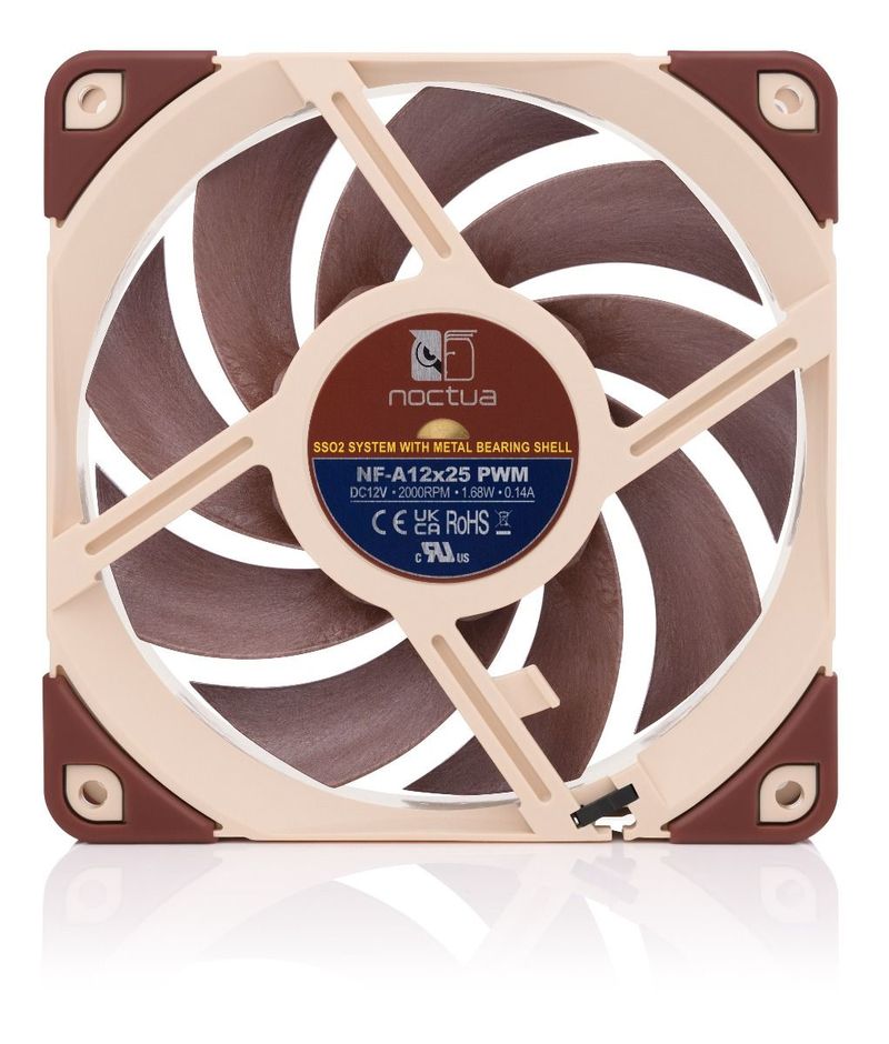 Noctua-NF-A12x25-PWM-Case-per-computer-Ventilatore-12-cm-Beige-Rosso