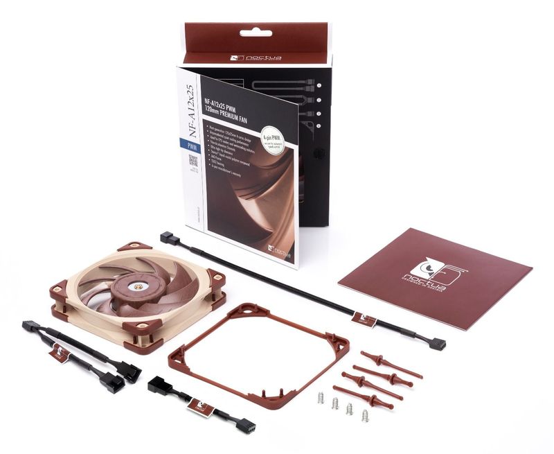 Noctua-NF-A12x25-PWM-Case-per-computer-Ventilatore-12-cm-Beige-Rosso