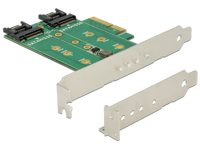 DeLOCK-PCI-Express-Card->-3-x-M.2-Slot---Speicher-Controller---M.2--M.2----M.2-Card---SATA-6Gb-s-Low-Profile---PCIe-3.0-