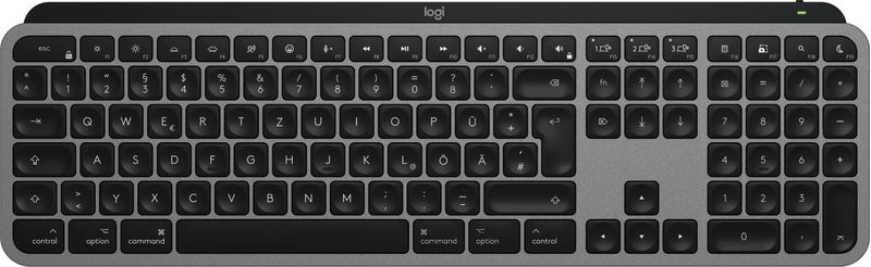 Logitech-MX-Keys-S-for-Mac-tastiera-Ufficio-RF-senza-fili--Bluetooth-QWERTZ-Tedesco-Alluminio-Nero